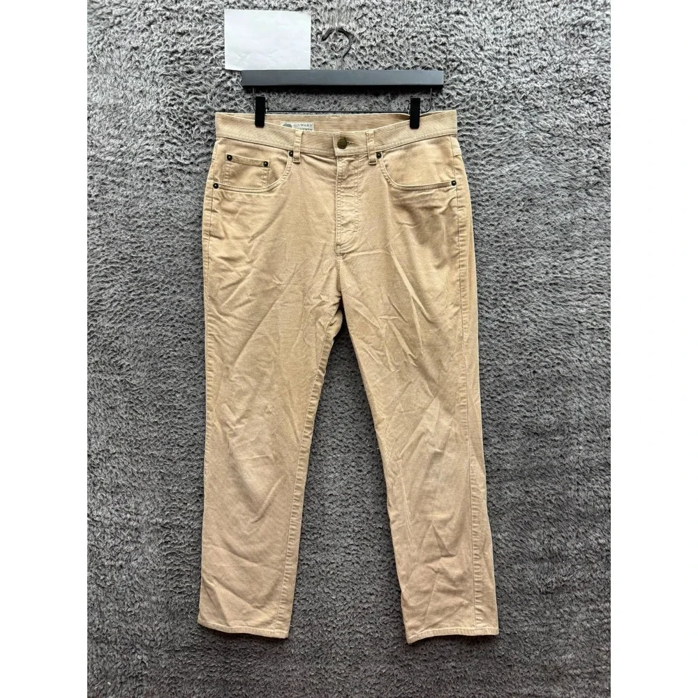 Onward Reserve Corduroy Five Pocket Straight Leg Pants Tan Mens Size 30 x 30